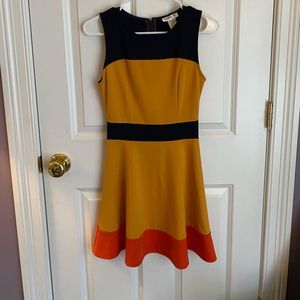Mustard color block dress